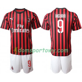 Koszulka AC Milan HIGUAIN 9 Dziecięcy Domowe Koszulki Piłkarskie 2019-2020 Krótki Rękaw